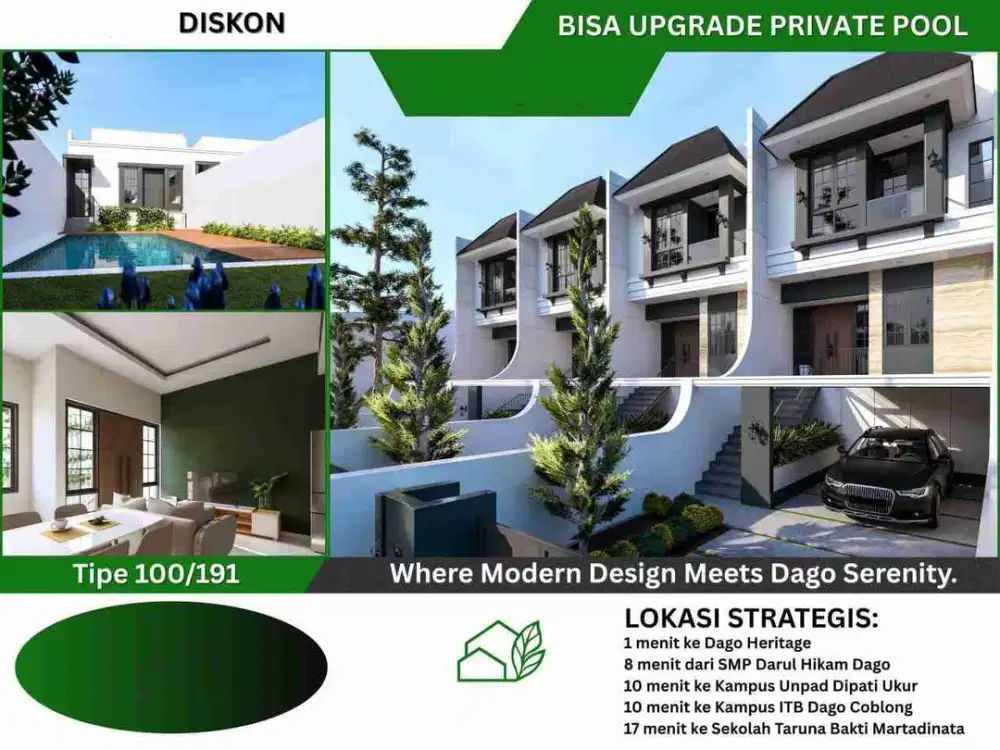 Dijual Rumah Baru Mewah Murah Pusat Kota Bandung Dekat Kampus UNPAD Dago Golf - Cigadung