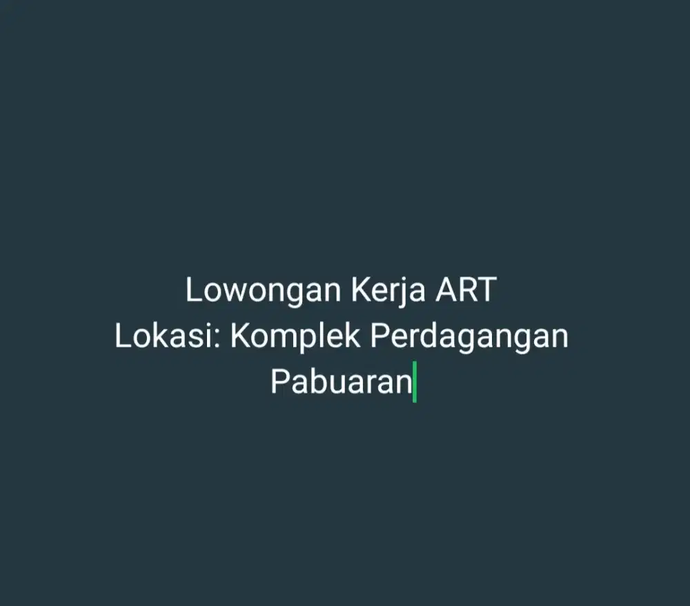 Lowongan ART Wanita