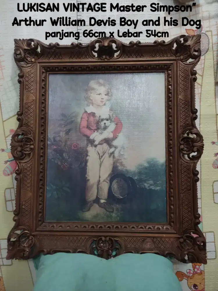 Lukisan vintage Master Simpson Arthur William size P66xL44 Kondisi ok