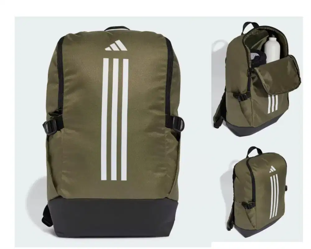 Tas Original Adidas - Essentials 3Stripes Backpack Unisex Green IZ1909