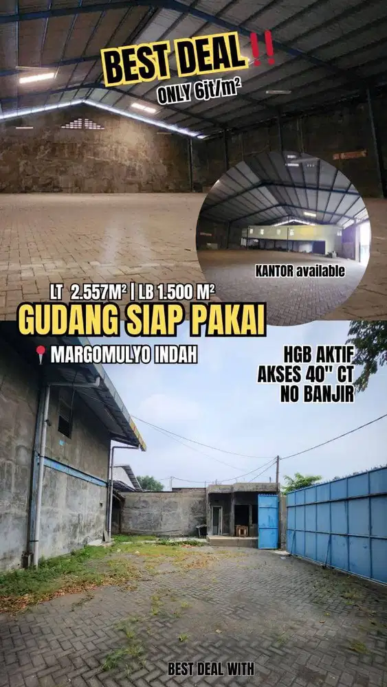 TERMURAH 6Jt-an ONLY  Gudang Margomulyo Indah