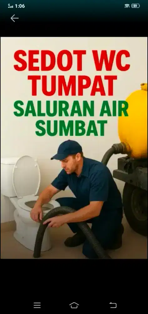 Wc Tumpat sedot sapsiteng saluran air sumbat Westafel mampet penuh