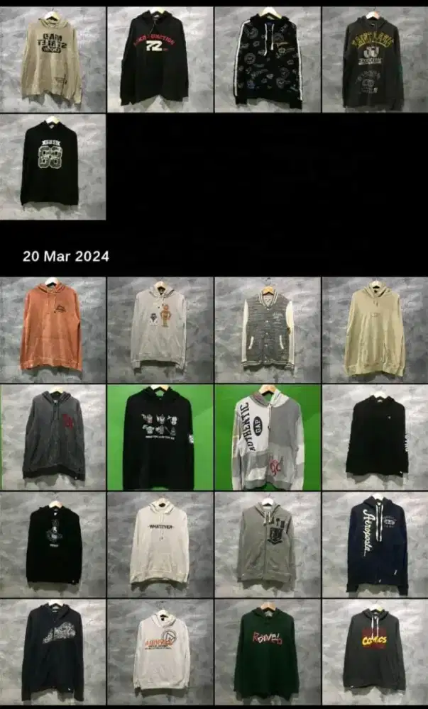 Borongan hoodie second brand x 50rb/pcs