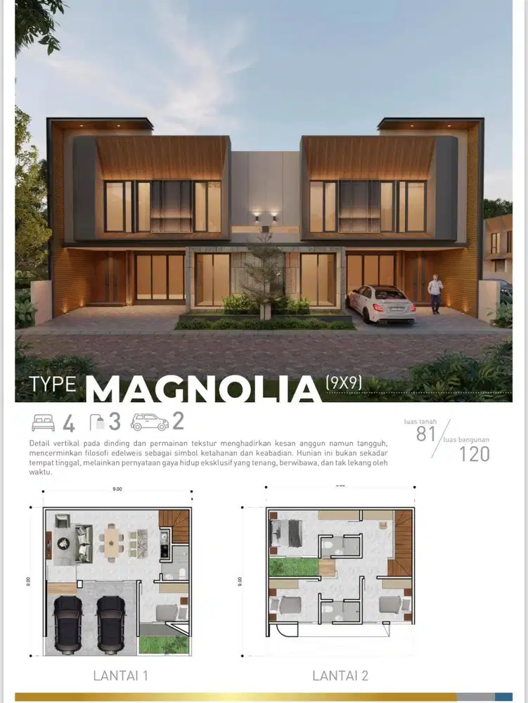 Dijual rumah baru Rungkut Asri Tengah Surabaya 2 lantai dgn Pondasi ti