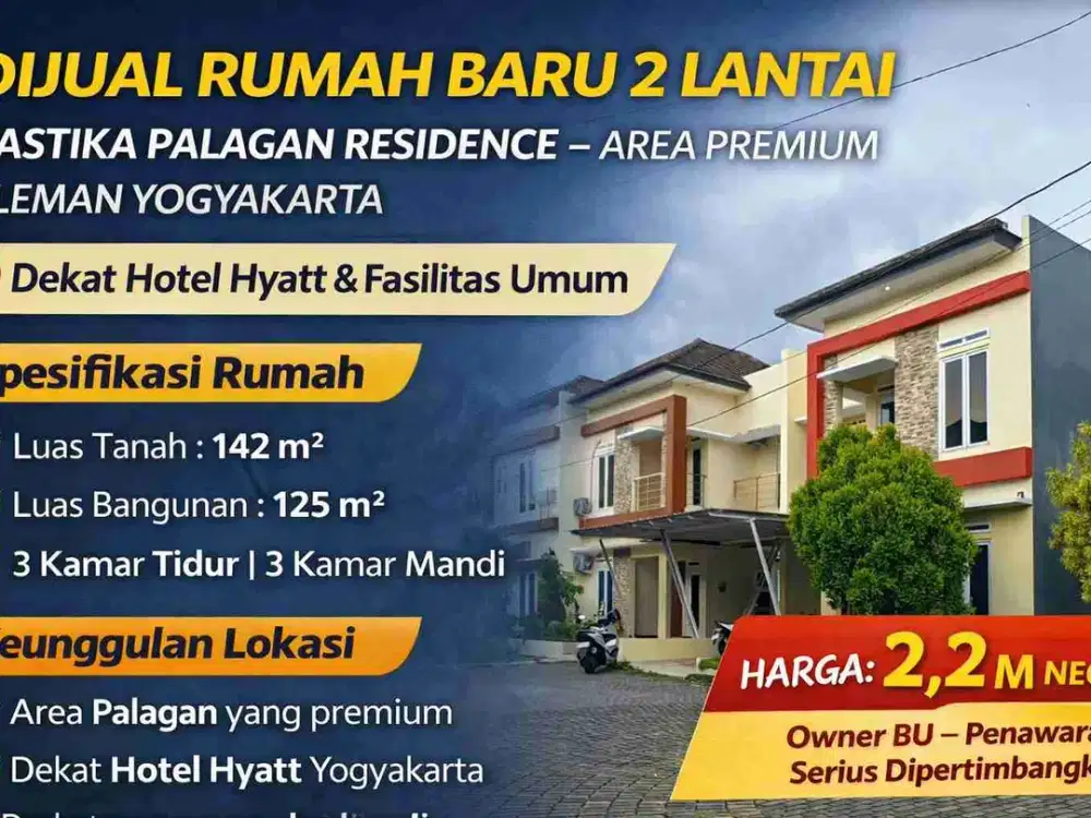 Rumah Baru 2 Lantai Pastika Palagan Residence – Dekat Hyatt, Area Premium