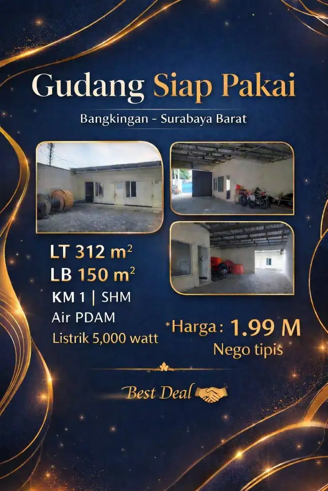 Gudang Siap Pakai  Bangkingan, Surabaya Barat