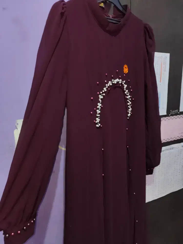 Gamis Maroon Baru dipakai 1x
