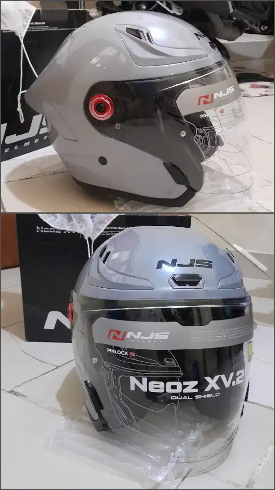 HELM OPEN FACE HELM NJS NEOZ XV.2. BROOKLYN GREY GLOSSY. SIZE M. BARU
