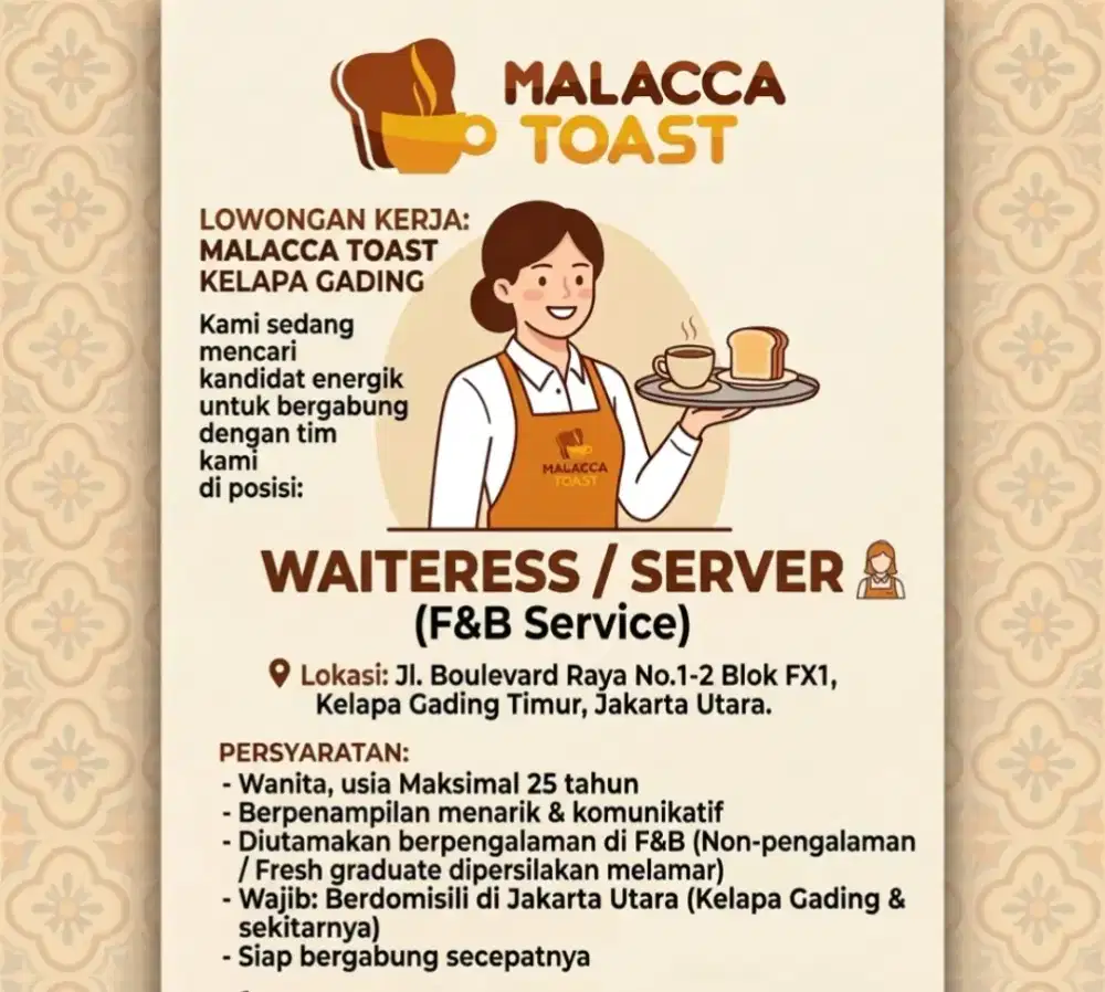 Lowongan Kerja Waitress