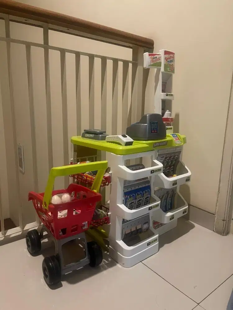Mainan supermarket dan trolley bekas preloved second