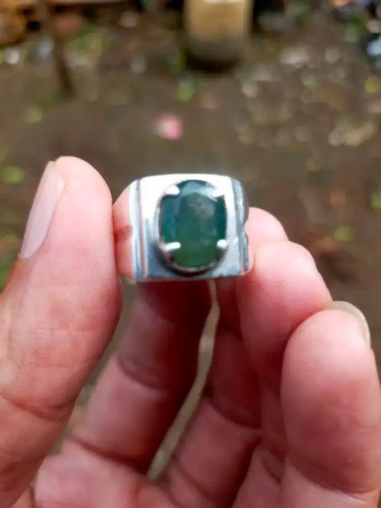 Batu zamrud ring perak