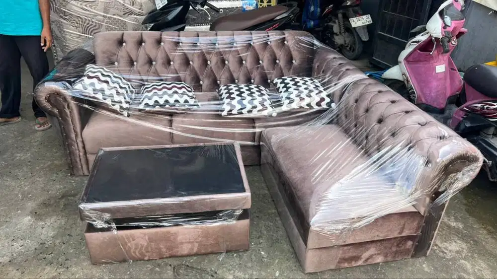 SOFA L PUTUS BALEDRU SET MEJA