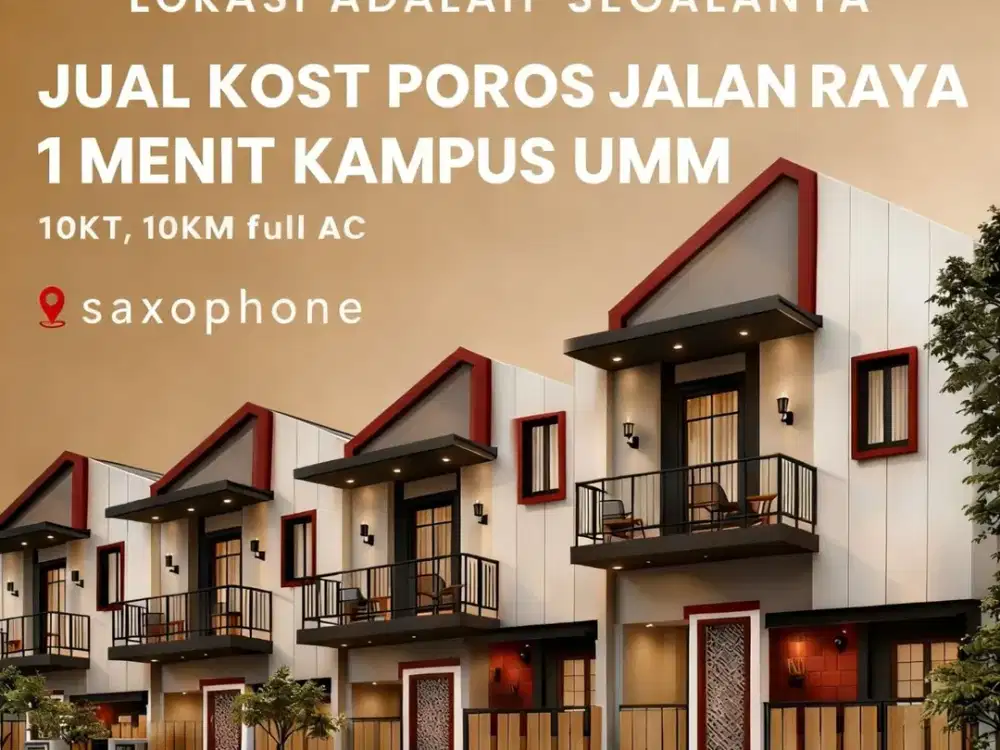investasi karena berada di kawasan mahasiswa dengan potensi hunian tinggi sepanjang tahun.