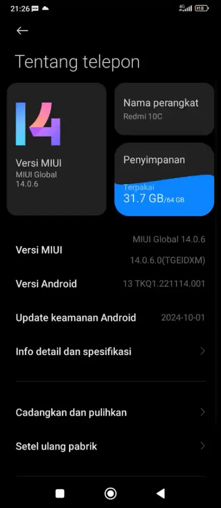 Redmi 10c 4/64. . Normal