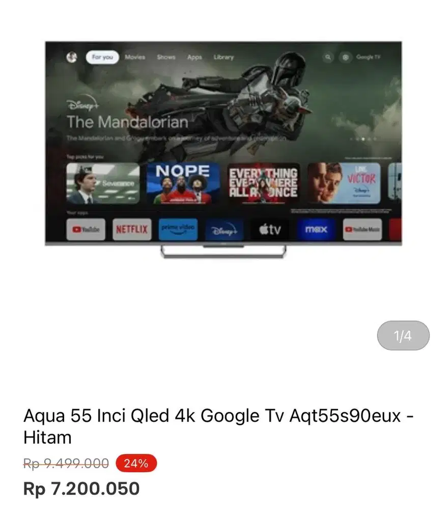 AQUA GOOGLE TV QLED 55inci