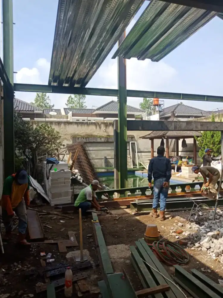 konstruksi baja wf baja ringan dan plafon