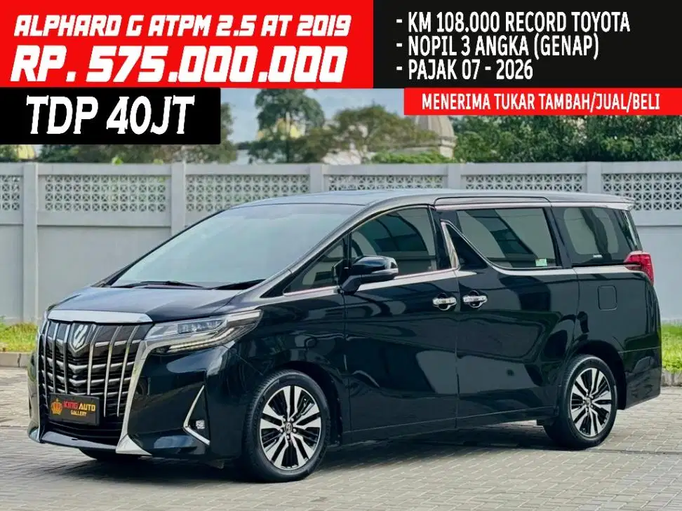 TOYOTA ALPHARD G ATPM 2.5 NIK 2019