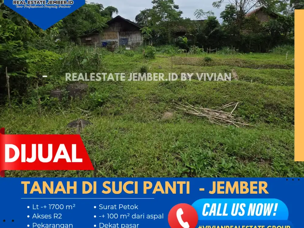 TANAH LUAS HARGA MURAH DI SUCI PANTI JEMBER