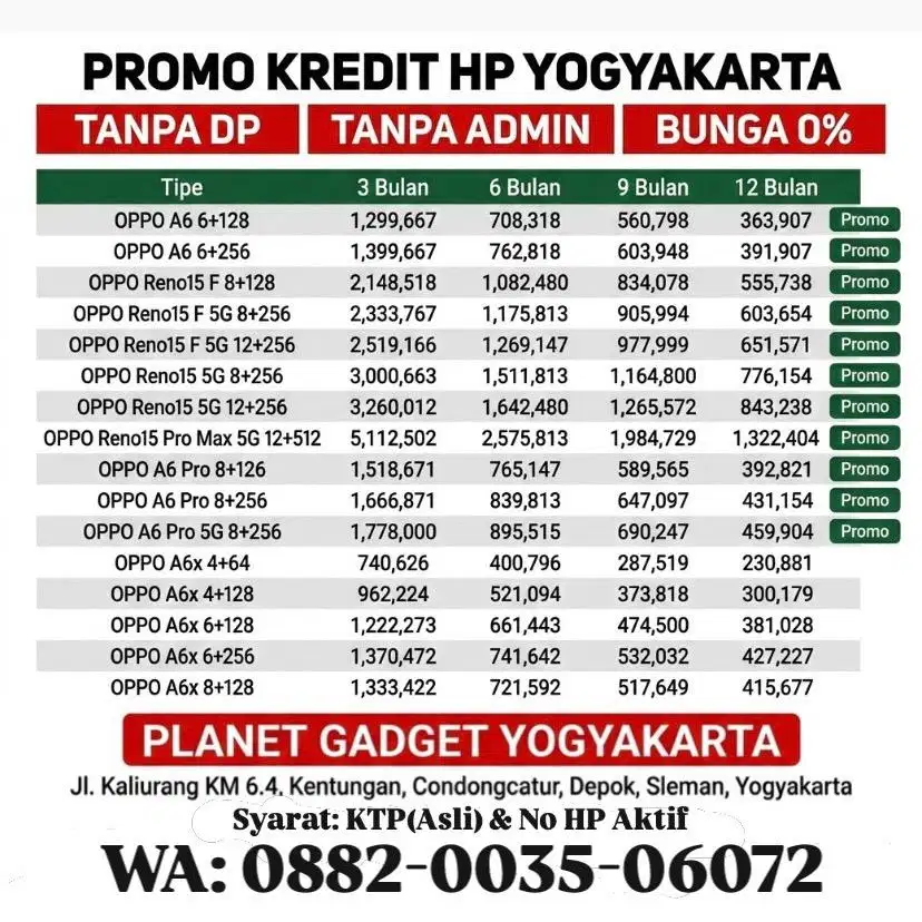 PROMO KREDIT HP OPPO MURAH MERIAH