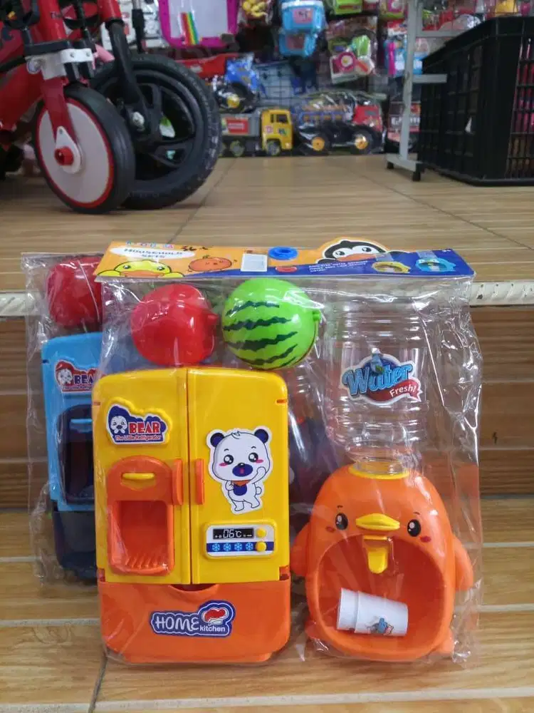 mainan anak kulkas set dispenser