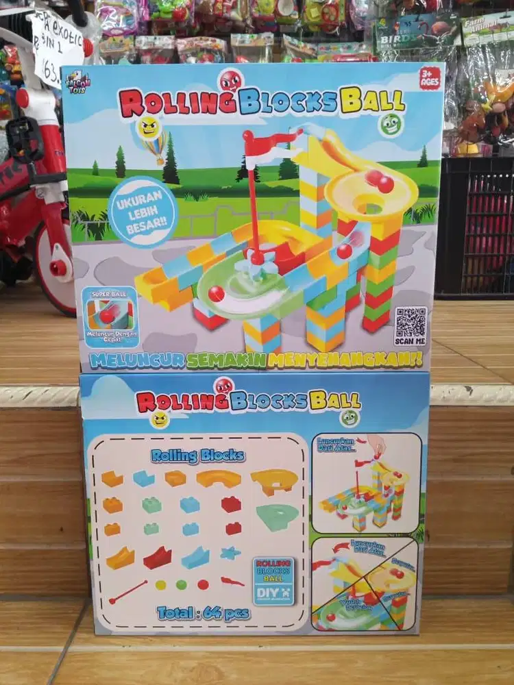 mainan anak rolling blocks ball