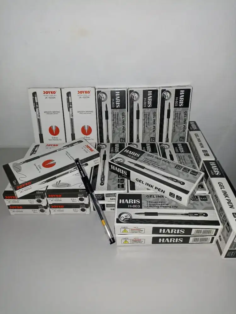 Pulpen Joyko gel 100NT dan Haris H-803 gel