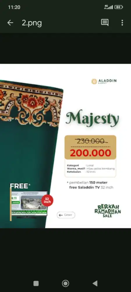 Type karpet masjid majesty