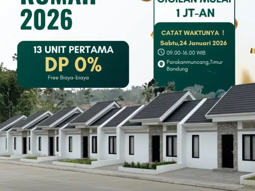 RUMAH  SUBSIDI BANDUNG TIMUR  4 JUTA ALL IN CICILAN 1 JUTAAN DEKAT EXIT  TOLL