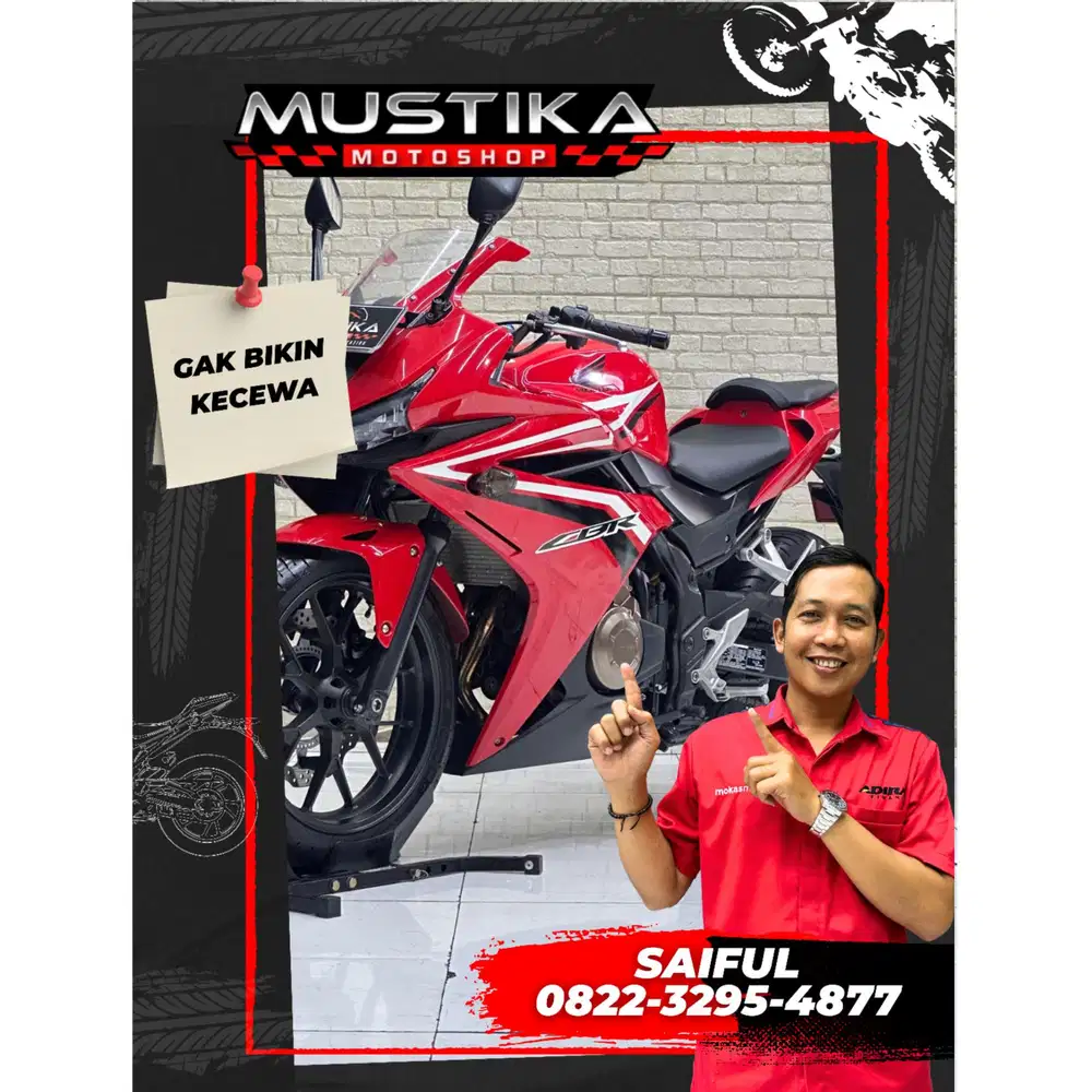 Odo 4rb Simpenan!!Honda CBR 500cc 2016 Full Paper Red Mulus-Mustika