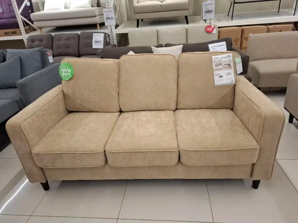 Sofa Penyimpanan 3 Seat Krem