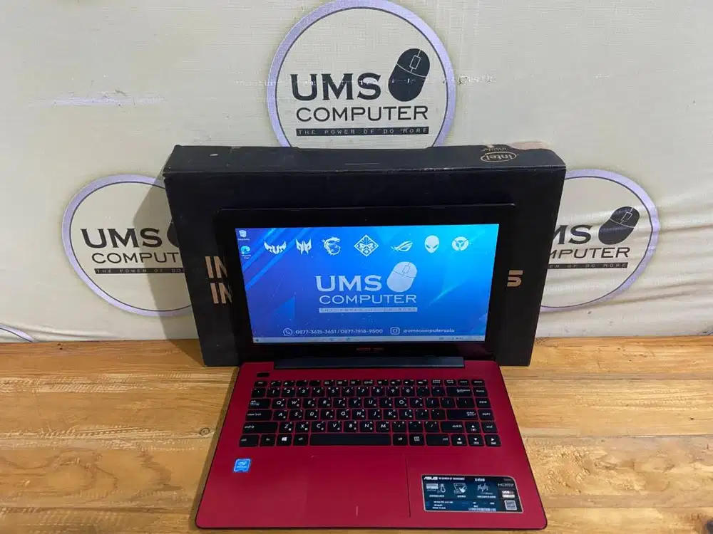 ASUS X453M Merah INTEL Pentium N3700 RAM 8GB SSD 128GB Intel HD