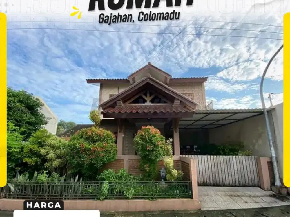 Dijual Rumah Megah 2 Lantai Include Furnished Hadap Selatan di Gajahan Colomadu