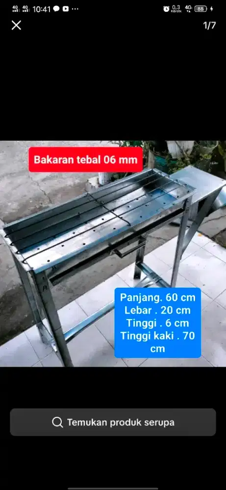 Panggangan sate,  ikan dan ayam