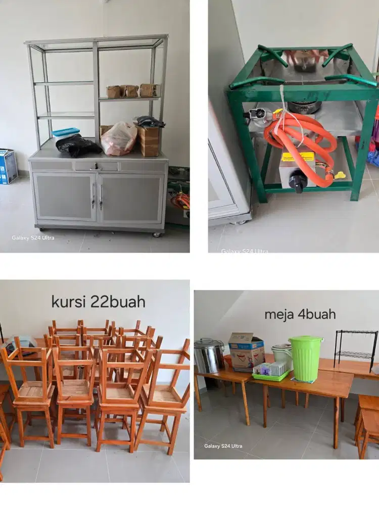 dijual estalase , kompor, kursi, meja