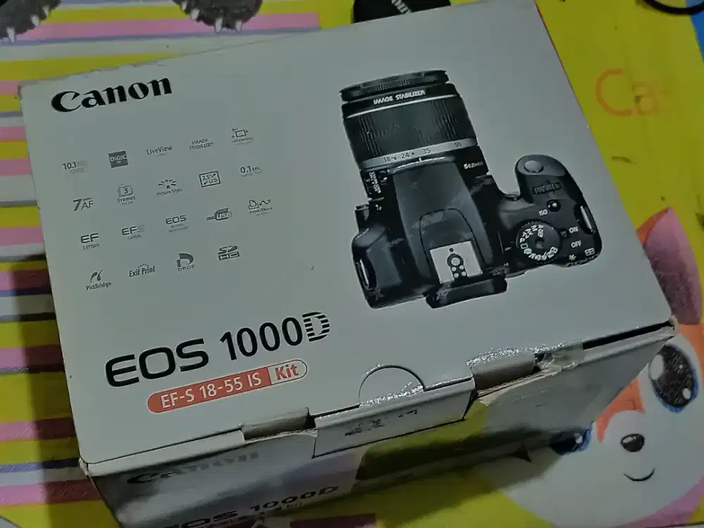 Kamera Canon DSLR EOS 1000D Paket Lensa kit Batre Grip Lengkap BOX