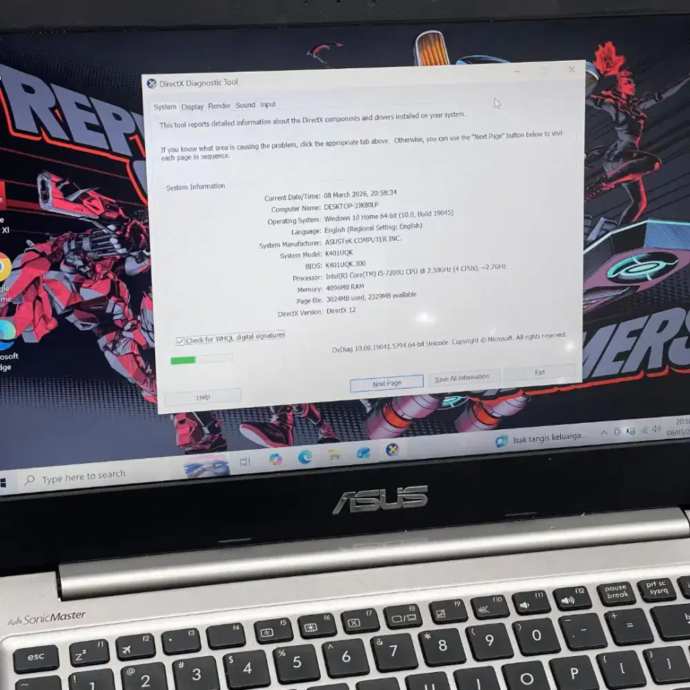 ASUS K401U Core i5 gen 7 NVIDIA 940MX