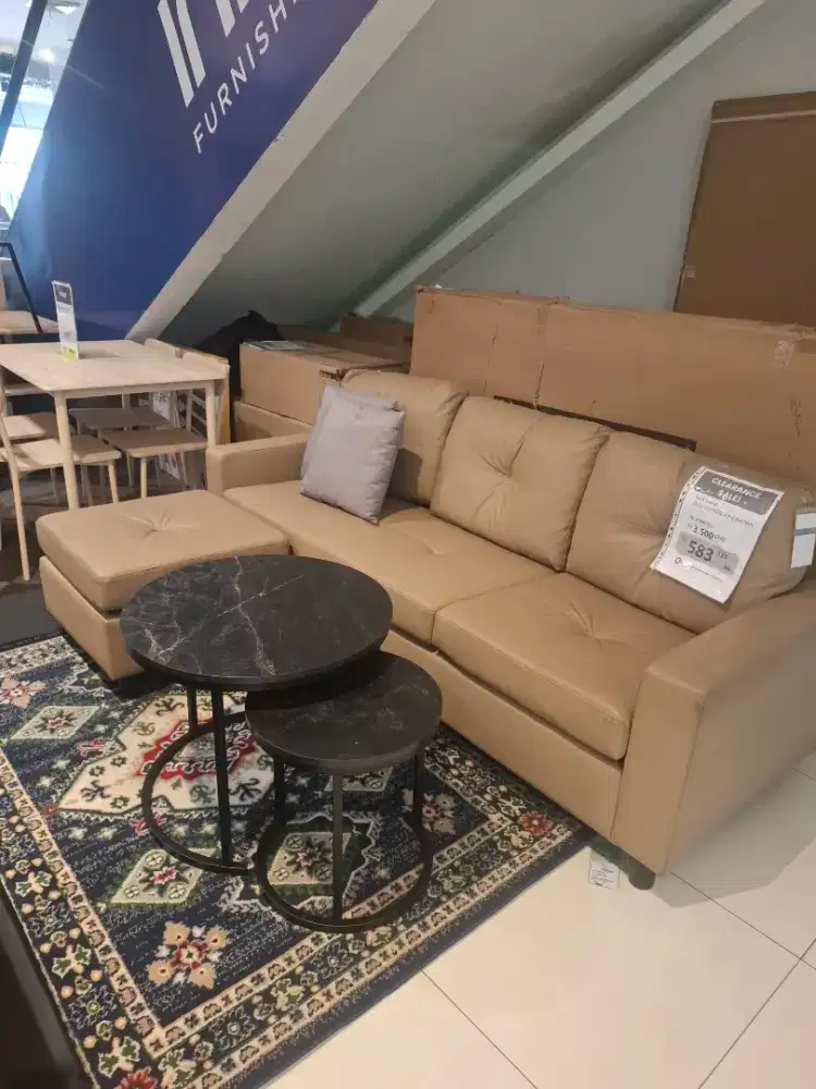 SOFA L KULIT BISA CICIL 0% 3JT AN FREE KIRIM