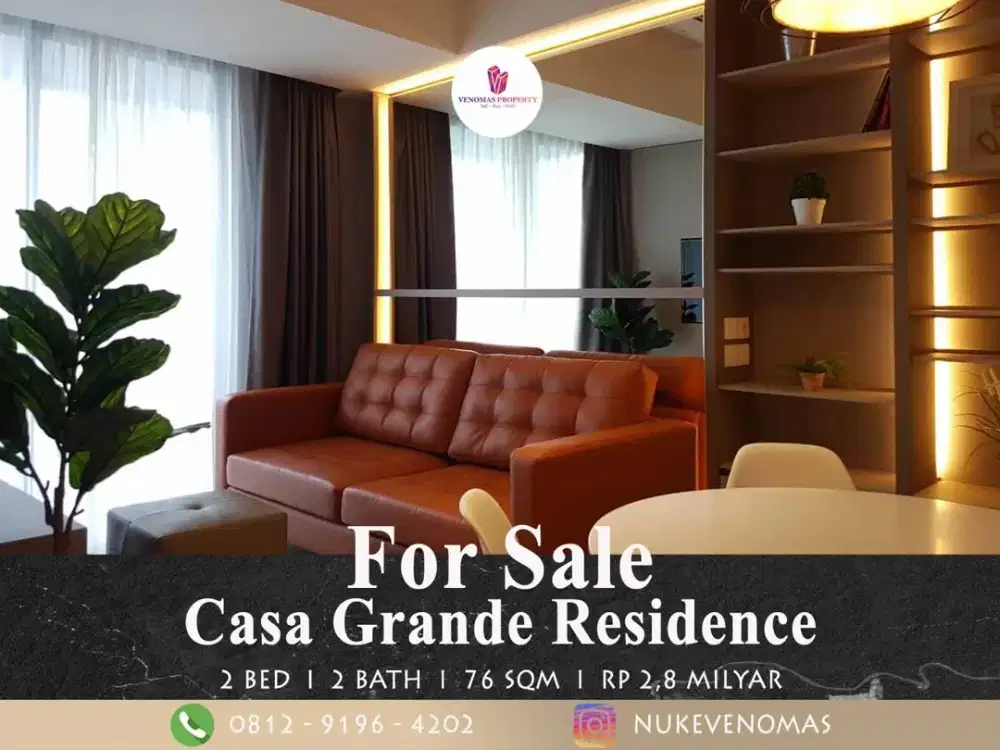 Jual Apartemen Casa Grande 2BR Tower Bella Lantai Tengah