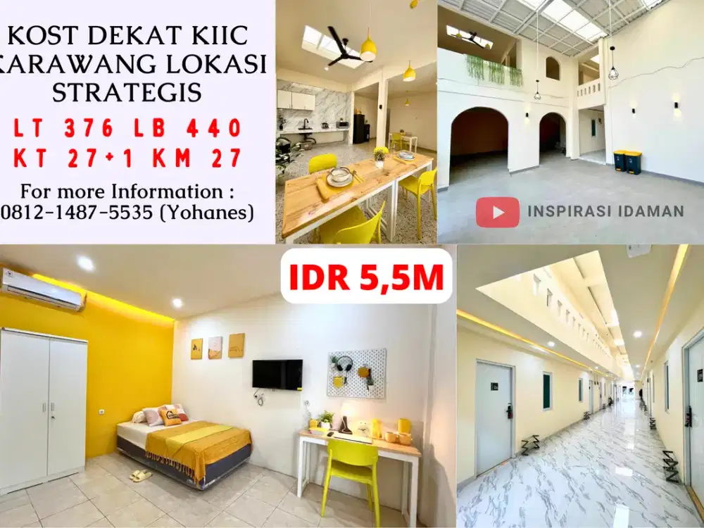 DIJUAL CEPAT! KOST DEKAT KIIC KARAWANG LOKASI STRATEGIS