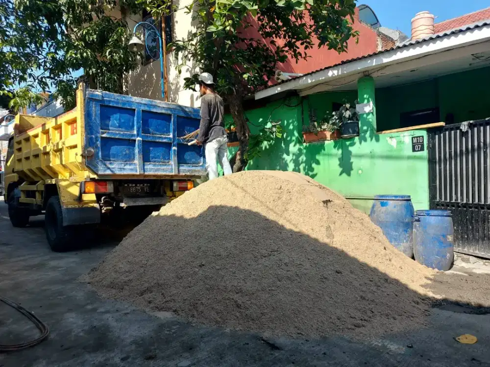Sedia pasir bangka putih batu belah sirdam abu batu pasir urug
