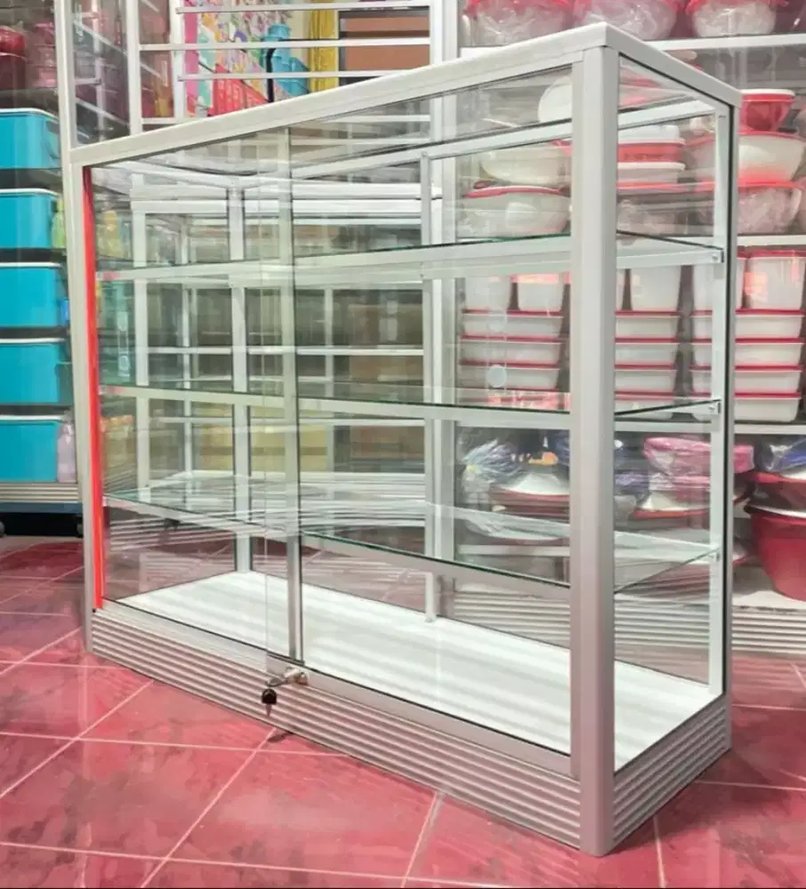 Etalase Panjang 1,2Mx1M Buat Usaha