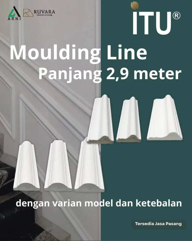 ITU LIST WALL MOULDING PVC PREMIUM | DEKORASI DINDING Anti Api Air