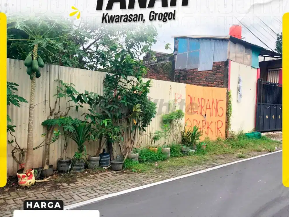 Dijual Tanah Pekarangan Muka Lebar Siap Bangun di Kwarasan Grogol