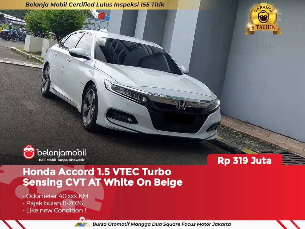 [ GARANSI 5TH ] Honda Accord 1.5 VTEC Turbo Sensing CVT AT 2019 2020
