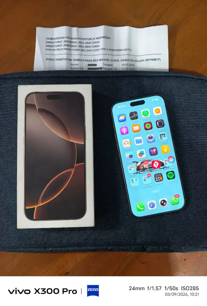 JUAL IPHONE 16 PM 256 GB ZA/A DUAL SIM  NANO RESMI BEACUKAI FULLSET