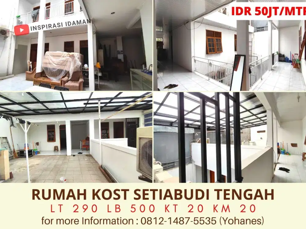 Jual / Sewa Rumah Kost 21KT Setiabudi Tengah Jaksel posisi jalan utama