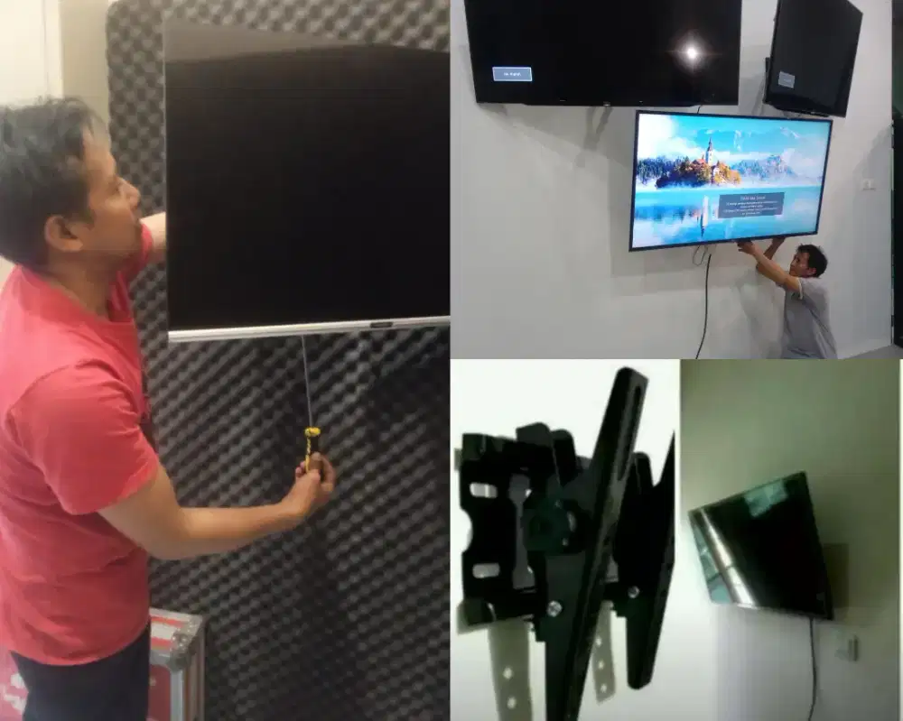 Braket plus pasang atau jasa pasang terima rapih breket bracket led tv
