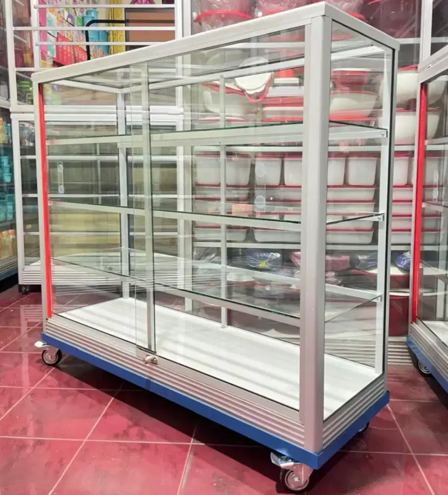 Etalase 1,2Mx1M RODA BESAR Cocok Buat Perlengkapan Usaha