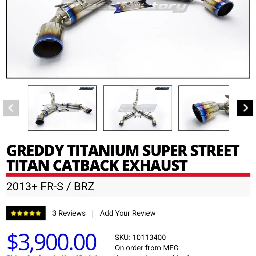 GREDDY SUPER STREET TI  Toyota FT86 ,FT86 ,BRZ/ 86/GR86 GR 86