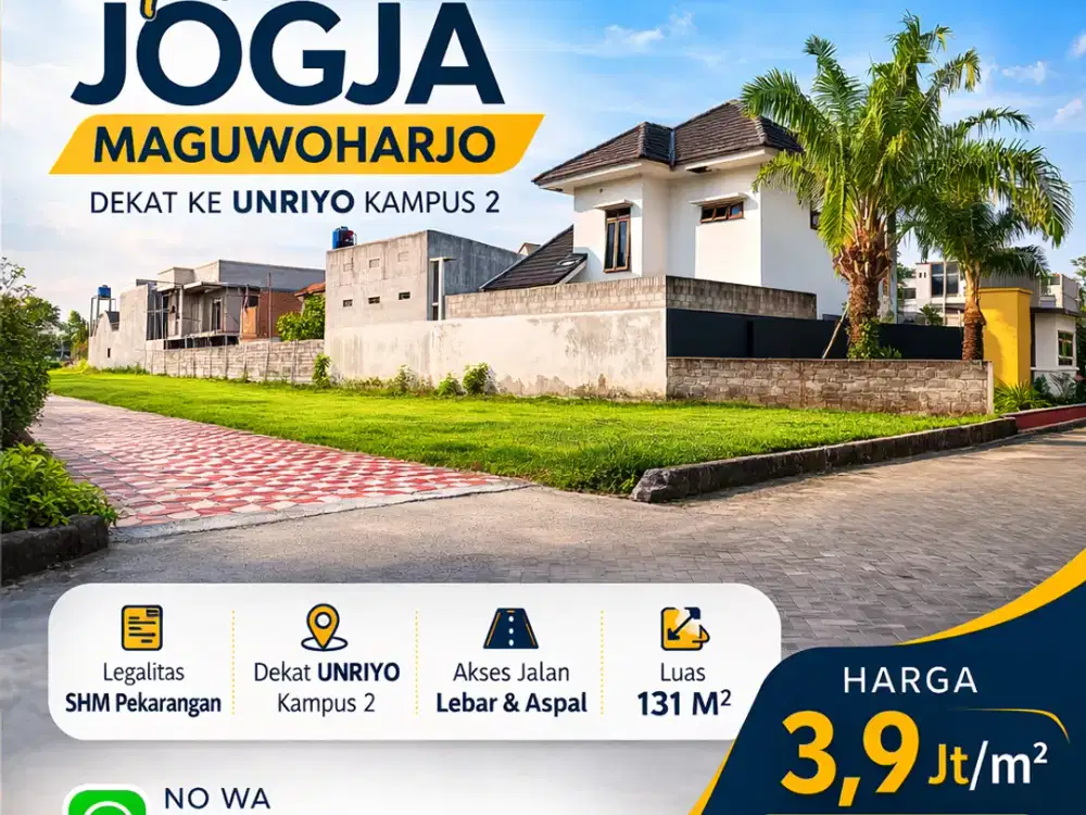Tanah Maguwoharjo 3 menit dari  UNRIYO kampus 2